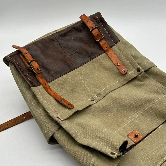 Will Leather Goods River Dome Rucksack Backpack Canvas Leather Multi Color - Picture 10 of 16